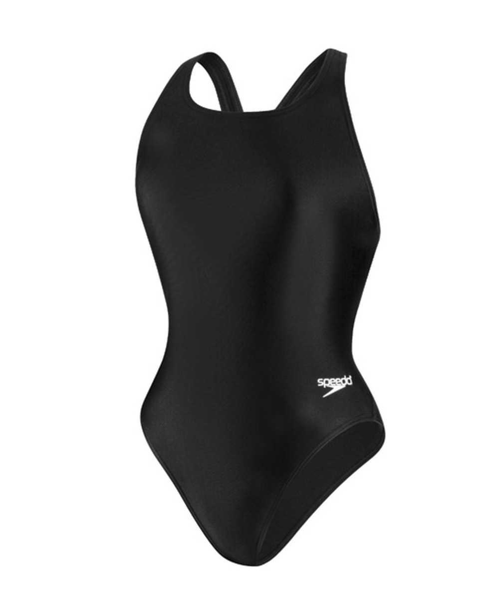 NWT Speedo Women One Piece ProLT Super Pro Solid Swimsuit Black Size 34/8